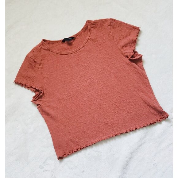 American Eagle amber/auburn smocked crop top - Picture 1 of 2